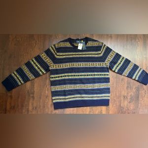 POLO RALPH LAUREN Men's Fair Isle Linen Wool Blend Crewneck Knit Sweater Sz 2XL
